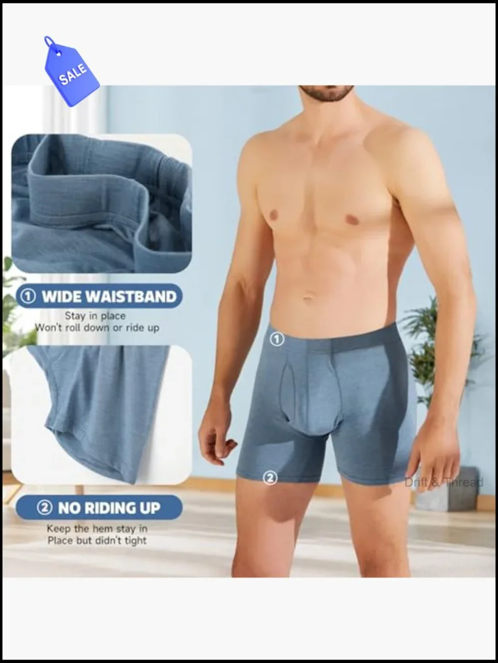 Men's Cooling Bamboo Boxer Briefs 4-Pack Ultra Soft Breathable Moisture Wicking